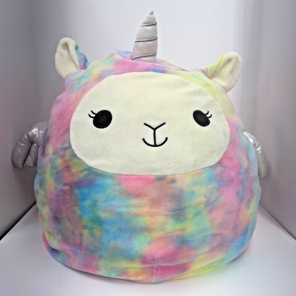 Squishmallows‎ Esmeralda Tie Dye Rainbow Spring Unicorn 16 inch Plush Toy -...